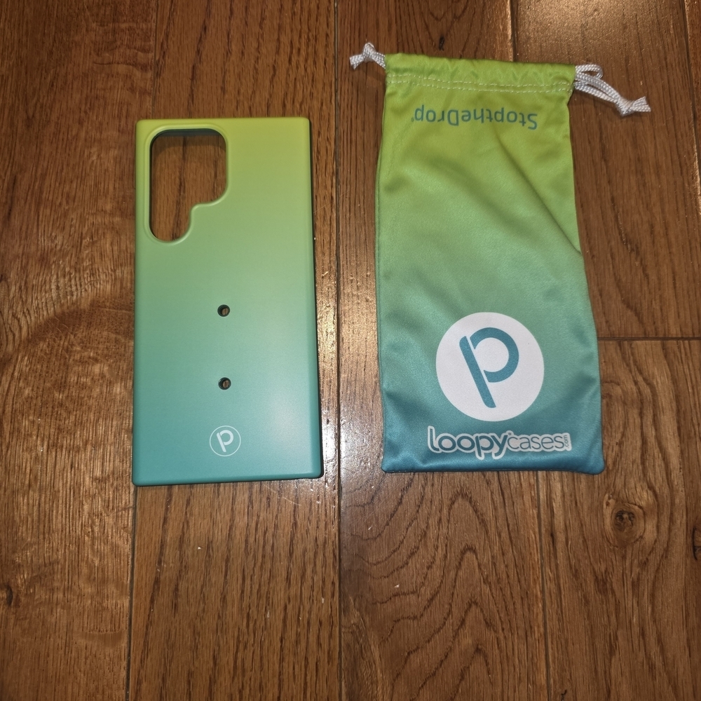 Loopy Case Two-Tone Phone Case - Lime and Teal. Samsung S23 Ultra